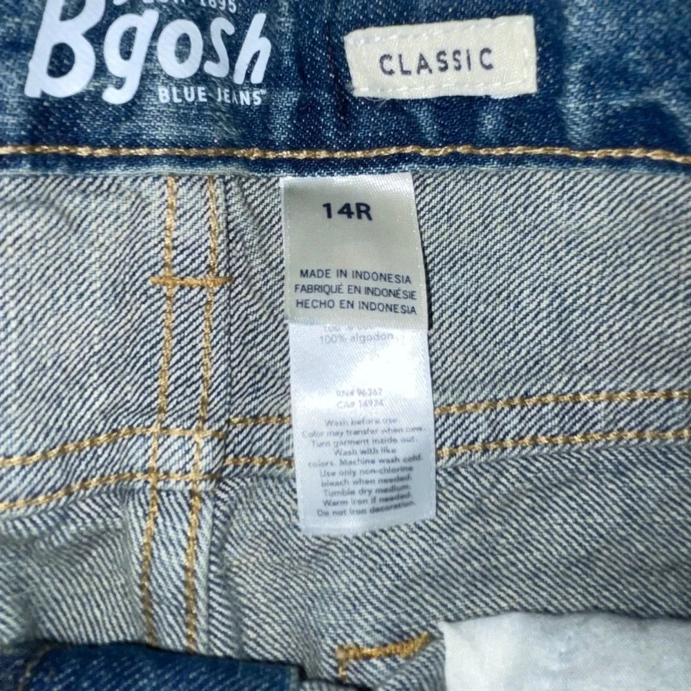 OshKosh Bgosh Kids 14R Wide Leg Blue Jeans Classic E-Z Adjust Waist Medium Wash